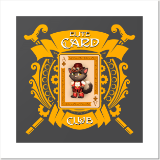 cat card club Posters and Art